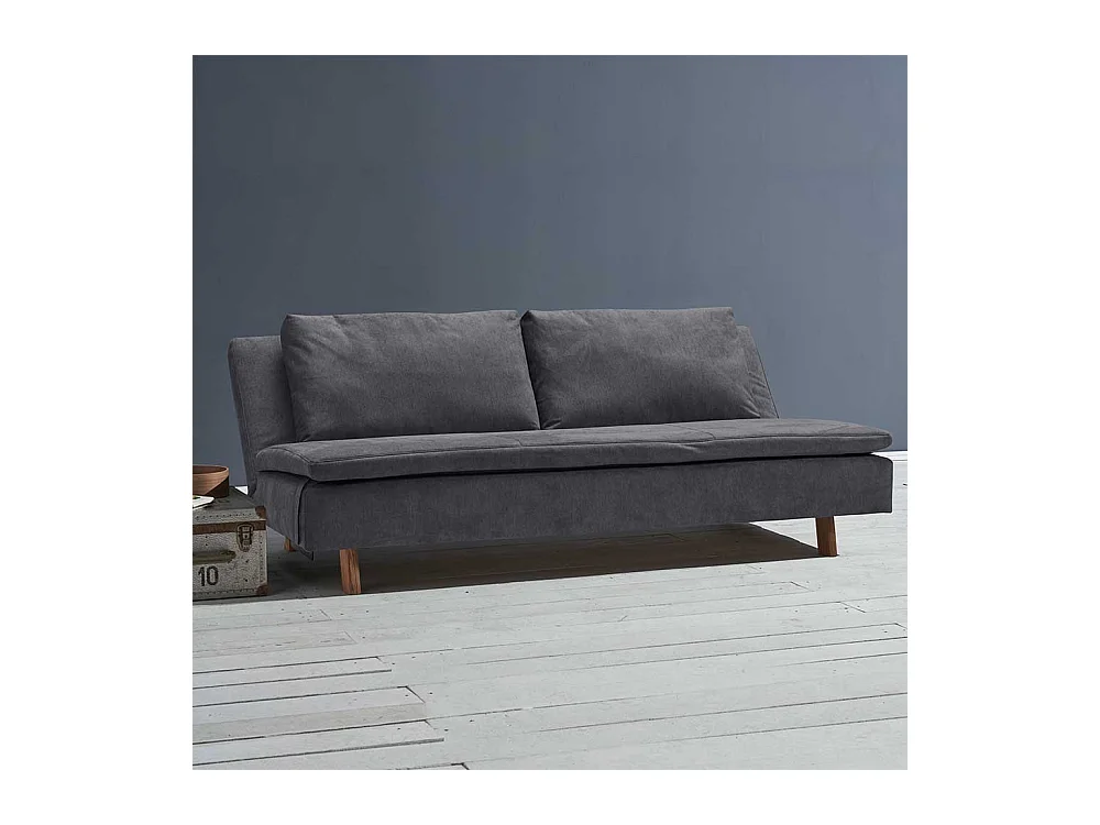Sofa Bett Graublau in modernem Design Rücken Klappmechanik