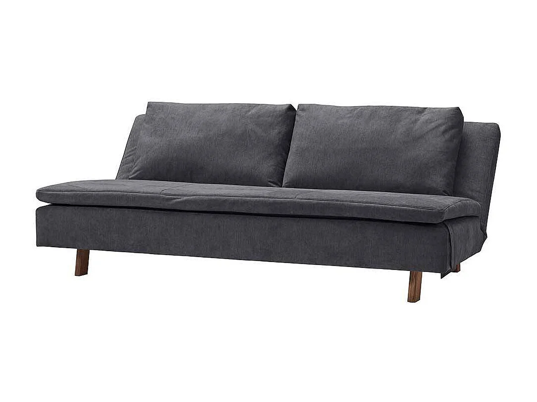 Sofa Bett Graublau in modernem Design Rücken Klappmechanik