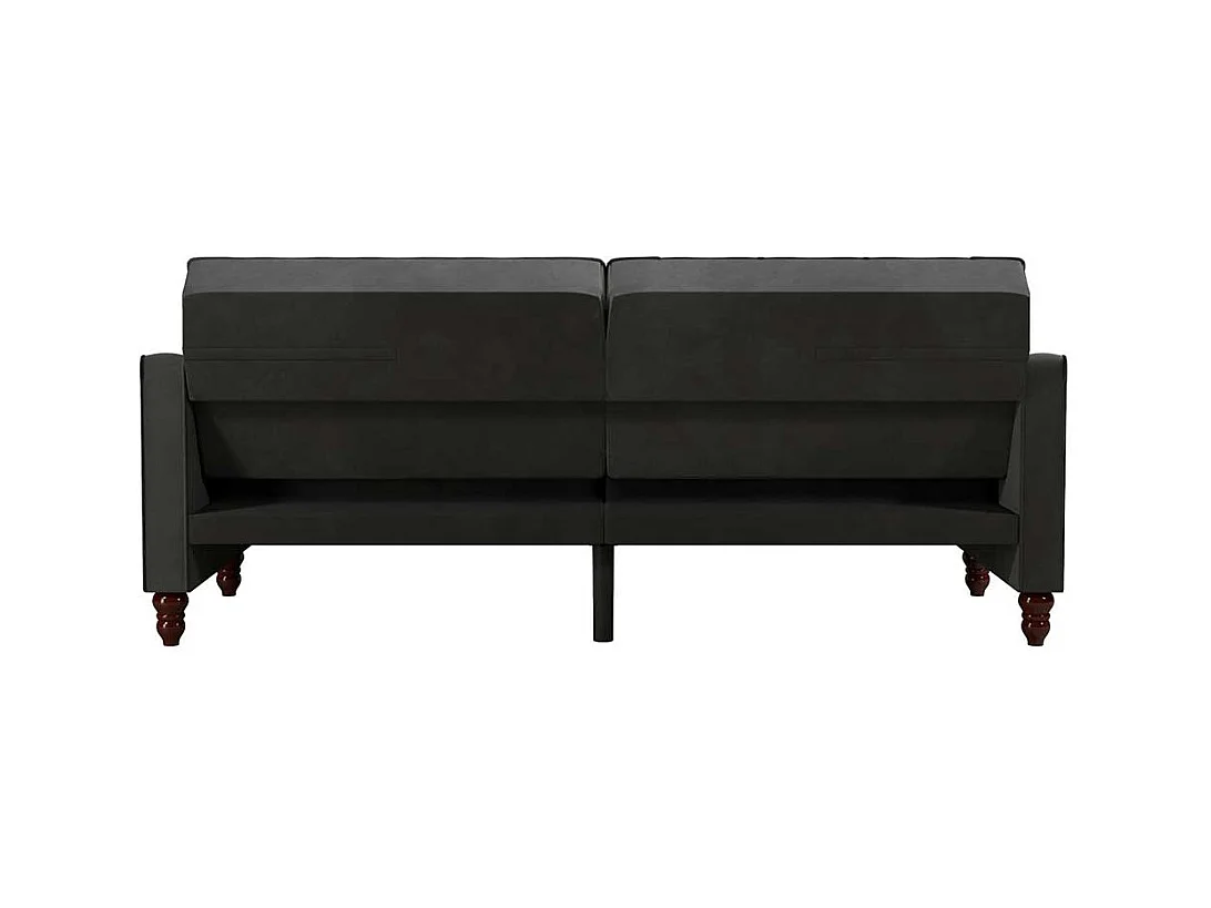 Couch mit Schlaffunktion in Dunkelgrau Samt Rücken Klappmechanik