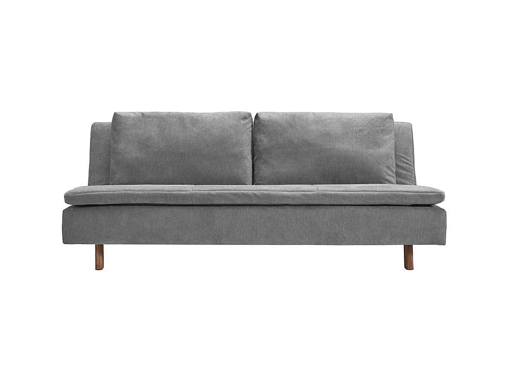 Ausklappbares Sofa grau aus Microvelour modernem Design