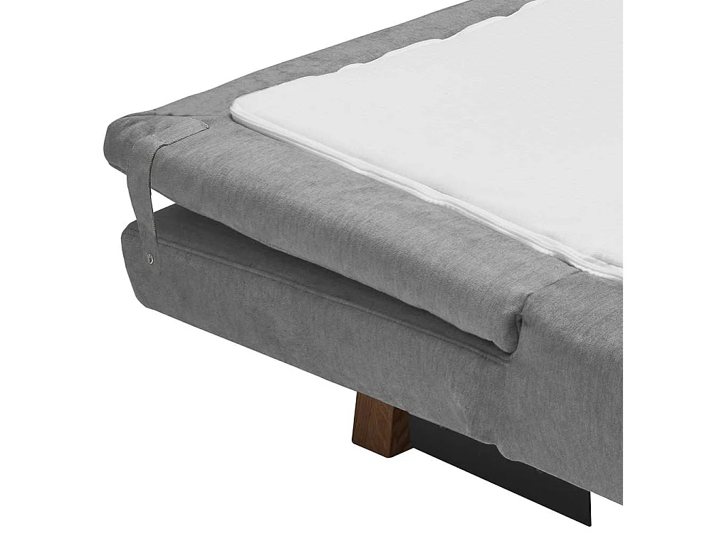 Ausklappbares Sofa grau aus Microvelour modernem Design