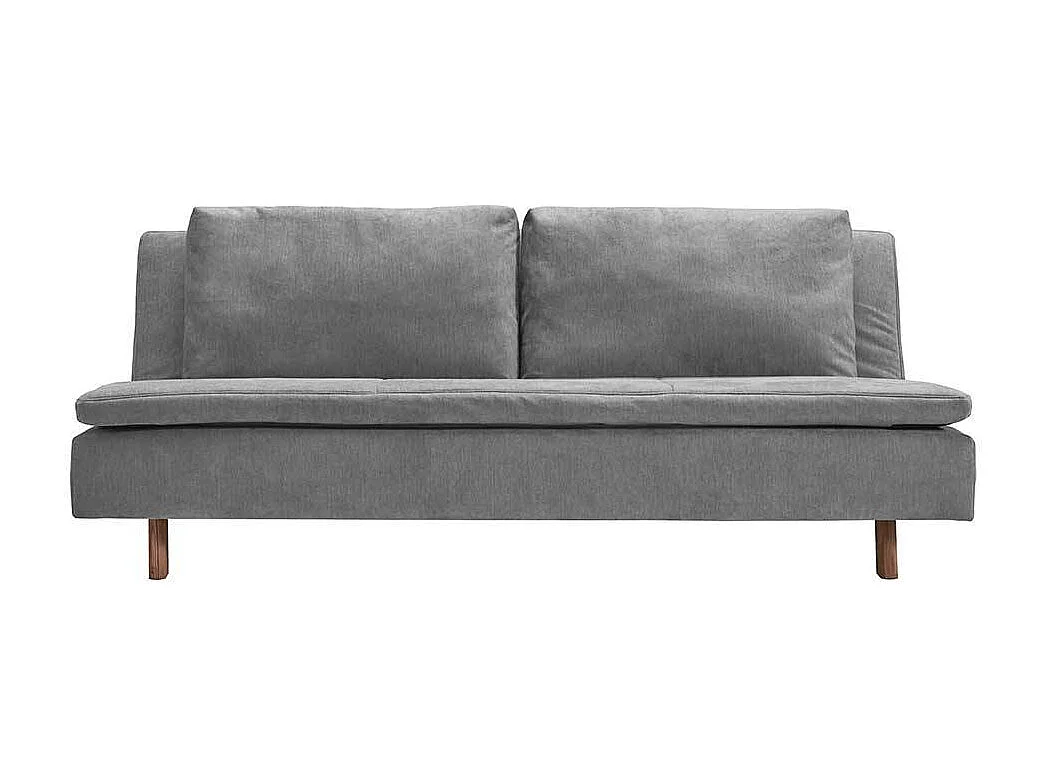 Ausklappbares Sofa grau aus Microvelour modernem Design