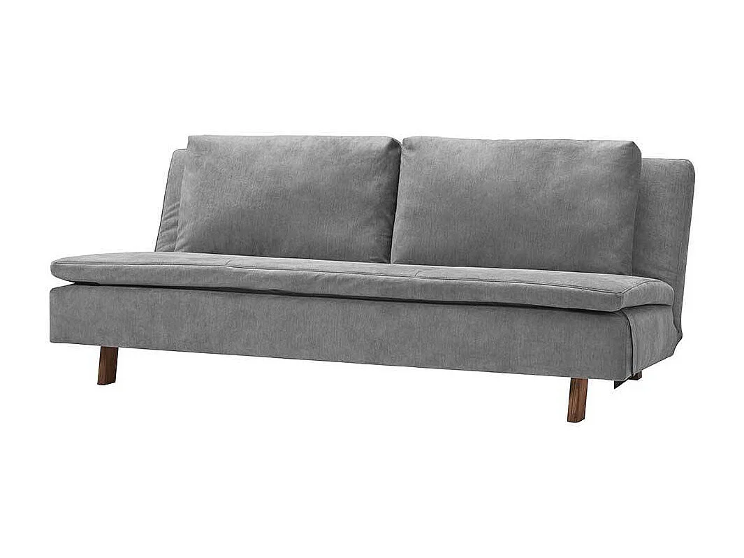Ausklappbares Sofa grau aus Microvelour modernem Design