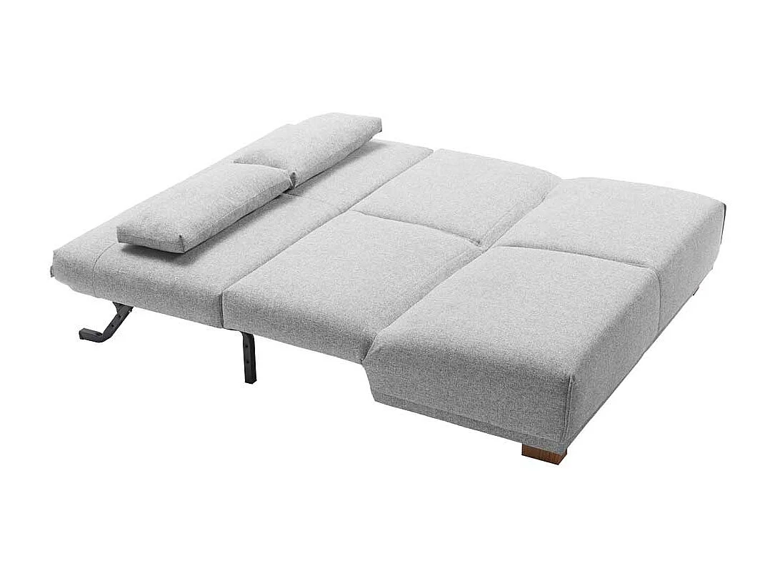 Zweiersofa in Hellgrau Stoff Schlaffunktion