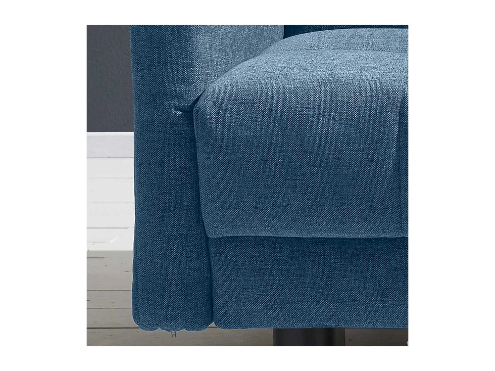 Ausziehsofa in Blau Flachgewebe verstellbaren Armlehnen