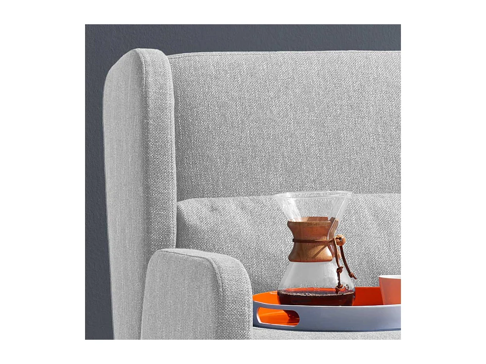 Zweisitzer Schlafsofa in Hellgrau Webstoff Made in Germany