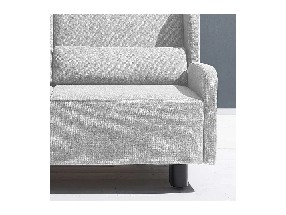 Zweisitzer Schlafsofa in Hellgrau Webstoff Made in Germany