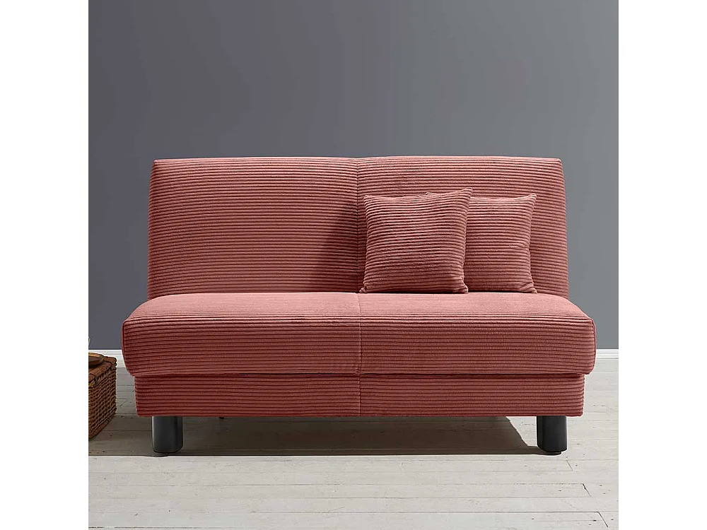 Verwandlungssofa aus Cord und Metall Faltmechanik