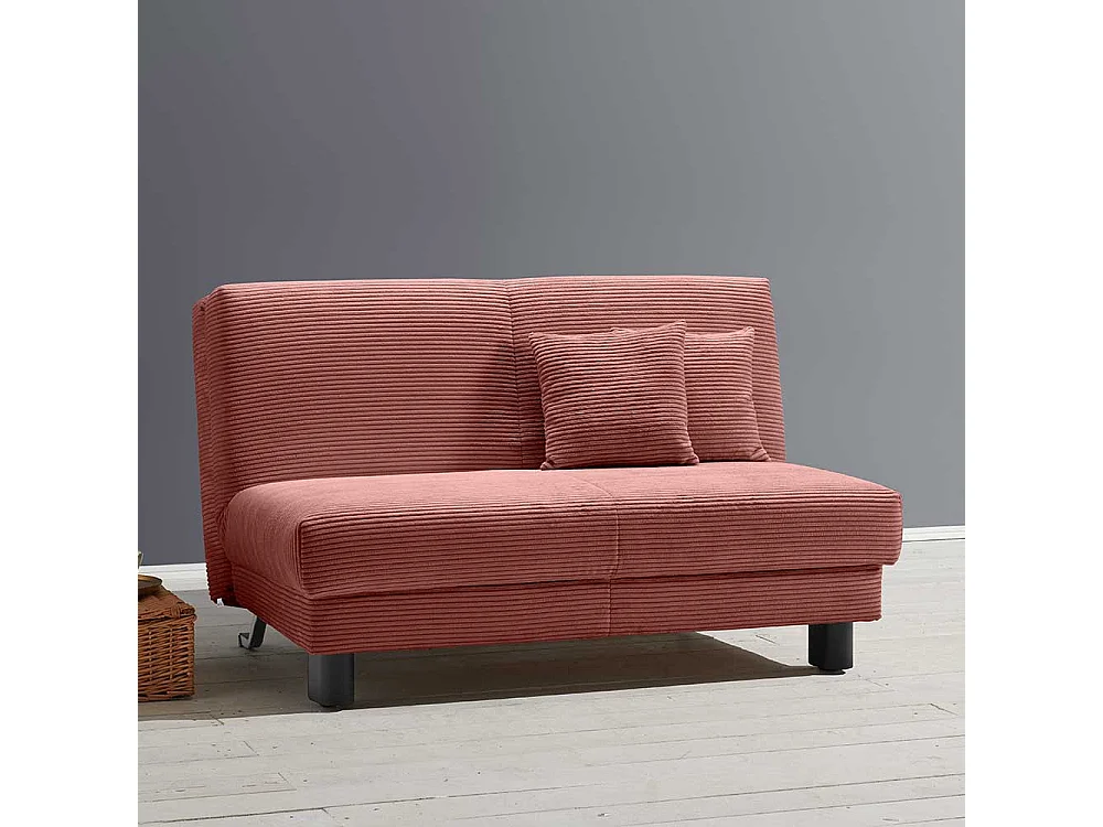 Verwandlungssofa aus Cord und Metall Faltmechanik