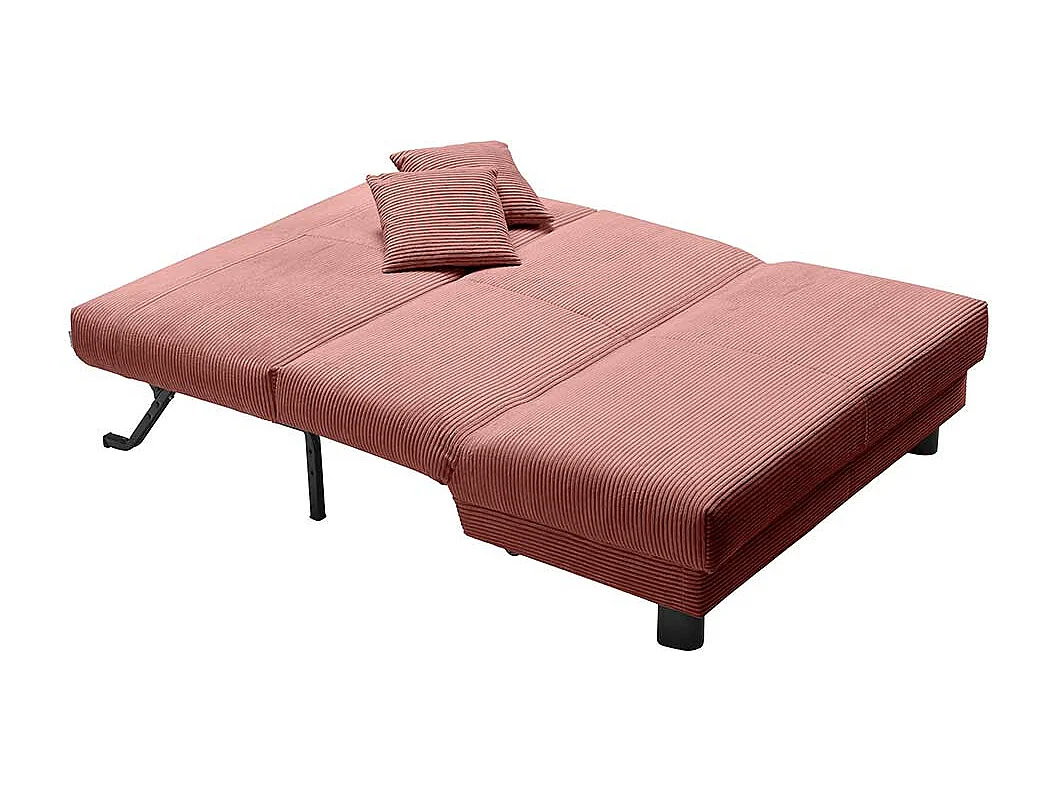 Verwandlungssofa aus Cord und Metall Faltmechanik