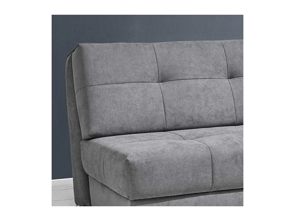 Bettsofa in Grau Microvelour 110 cm tief