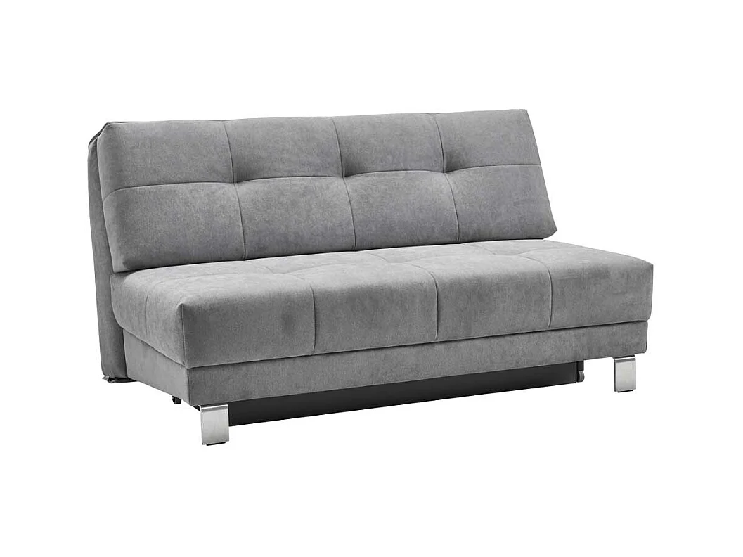 Bettsofa in Grau Microvelour 110 cm tief