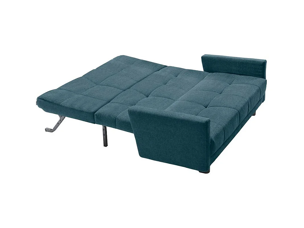 Funktionssofa in Petrol Flachgewebe abklappbaren Arnlehnen