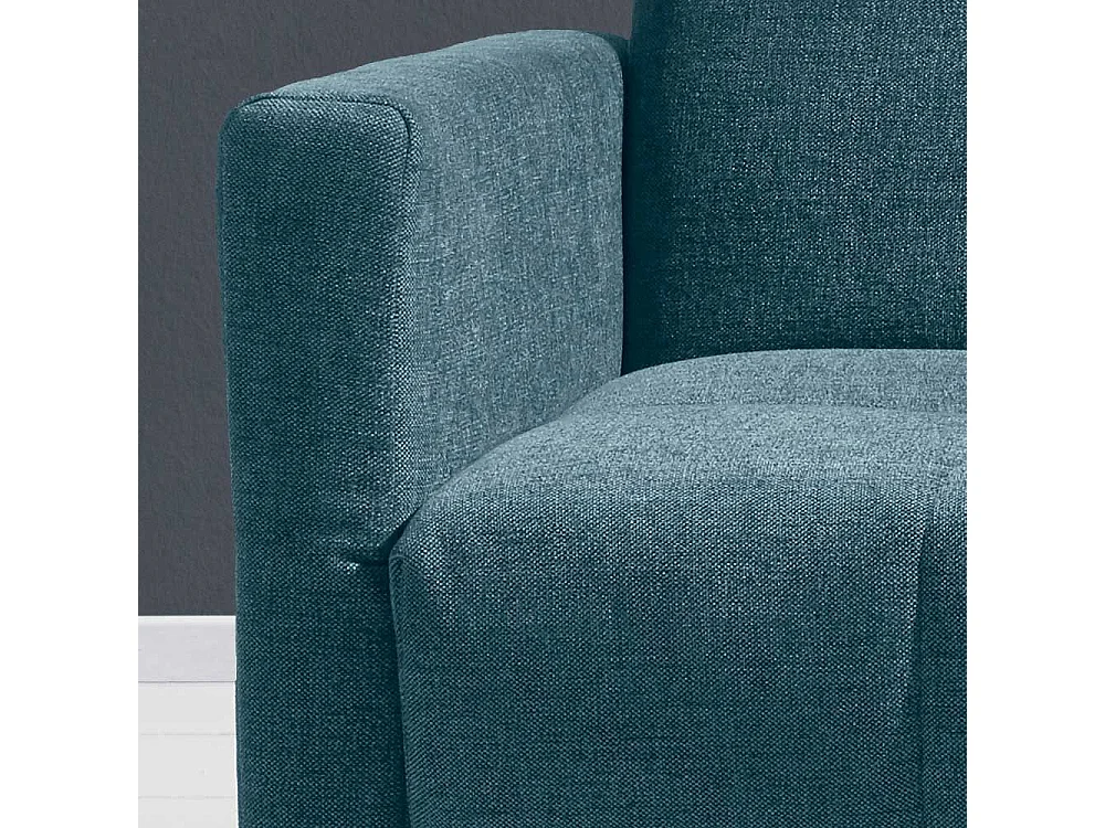 Funktionssofa in Petrol Flachgewebe abklappbaren Arnlehnen