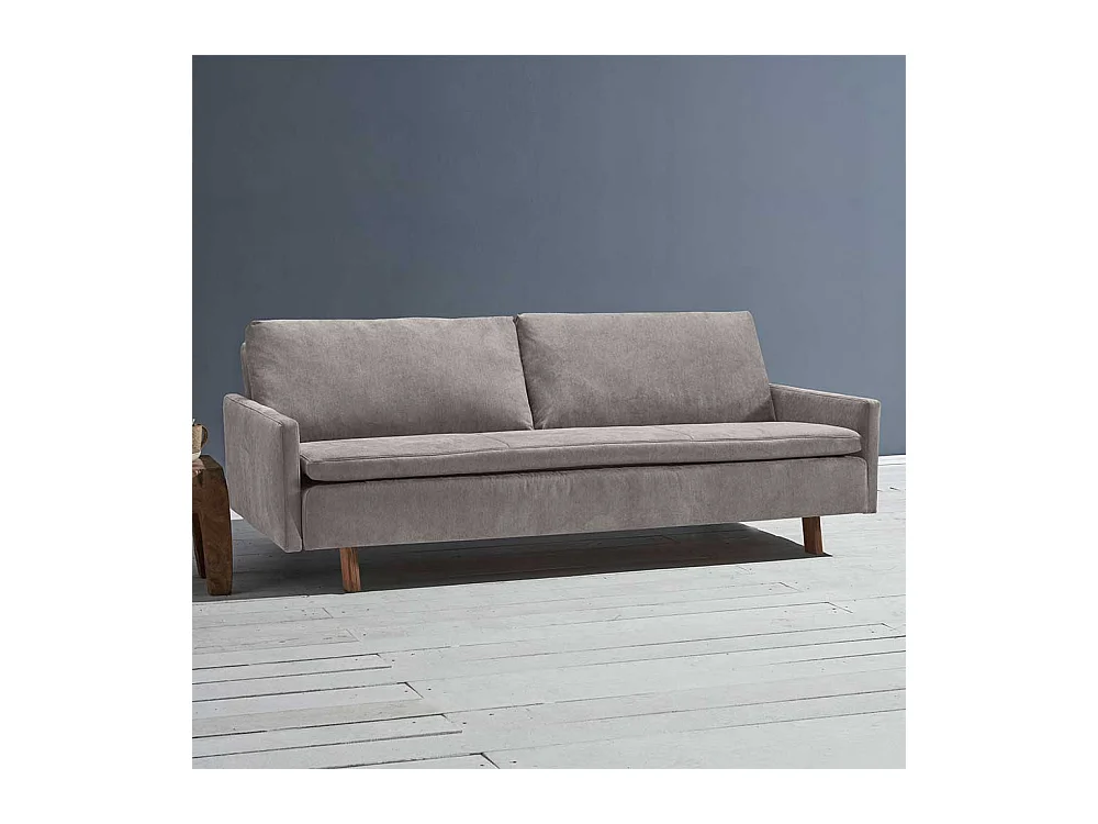 Liegesofa modern Beigegrau Made in Germany Microvelour