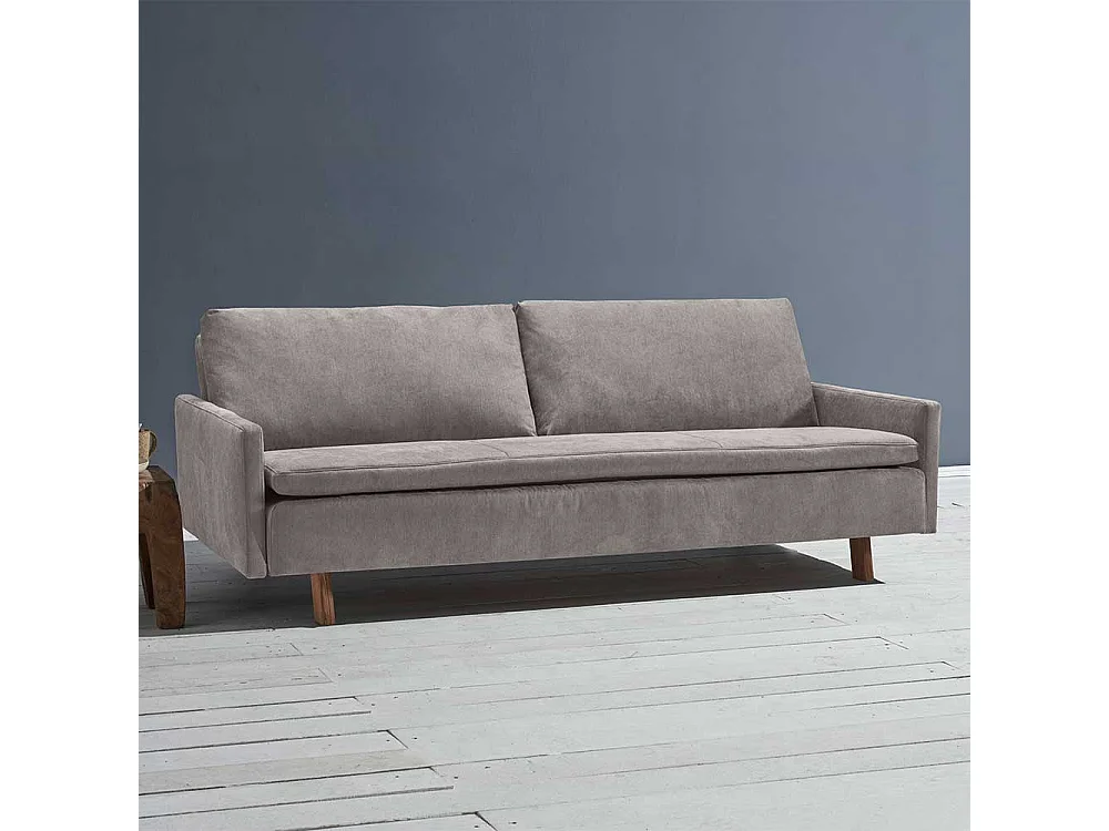 Liegesofa modern Beigegrau Made in Germany Microvelour