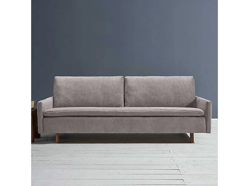 Liegesofa modern Beigegrau Made in Germany Microvelour