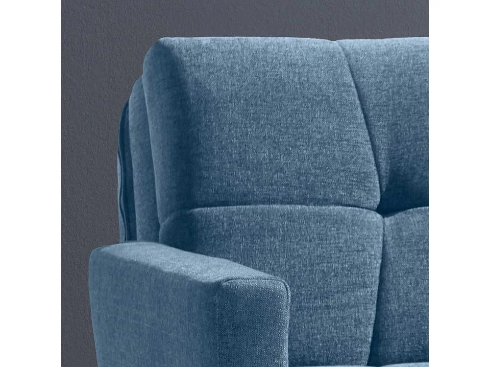 Ausziehsofa in Blau Flachgewebe verstellbaren Armlehnen