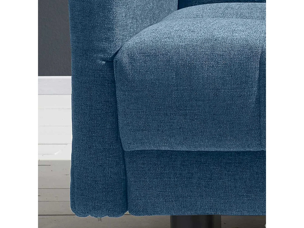 Ausziehsofa in Blau Flachgewebe verstellbaren Armlehnen
