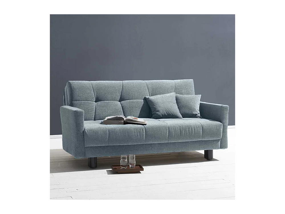 Klappcouch in Hellblau Flachgewebe verstellbaren Armlehnen