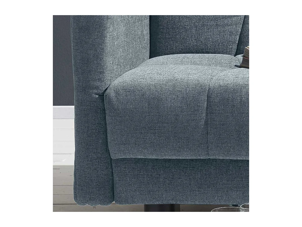 Klappcouch in Hellblau Flachgewebe verstellbaren Armlehnen