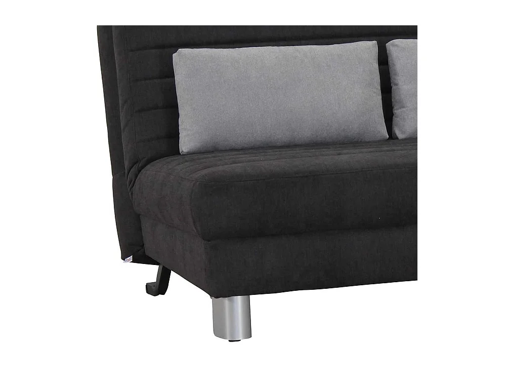 Schlafcouch in Schwarz Grau Stoff Metall