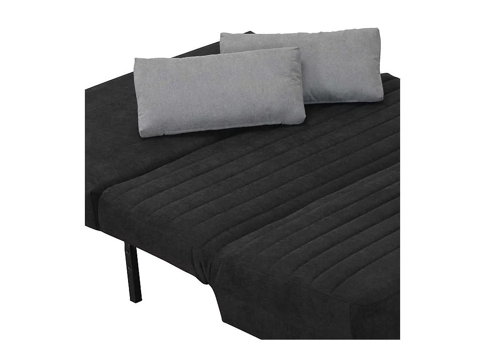 Schlafcouch in Schwarz Grau Stoff Metall