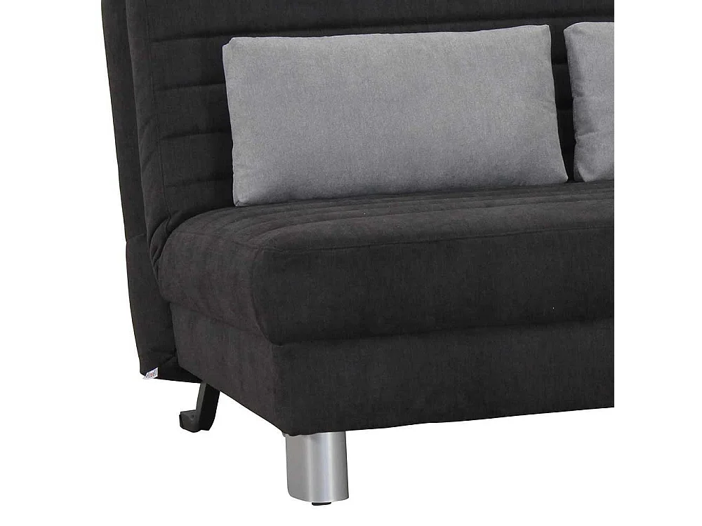 Schlafcouch in Schwarz Grau Stoff Metall