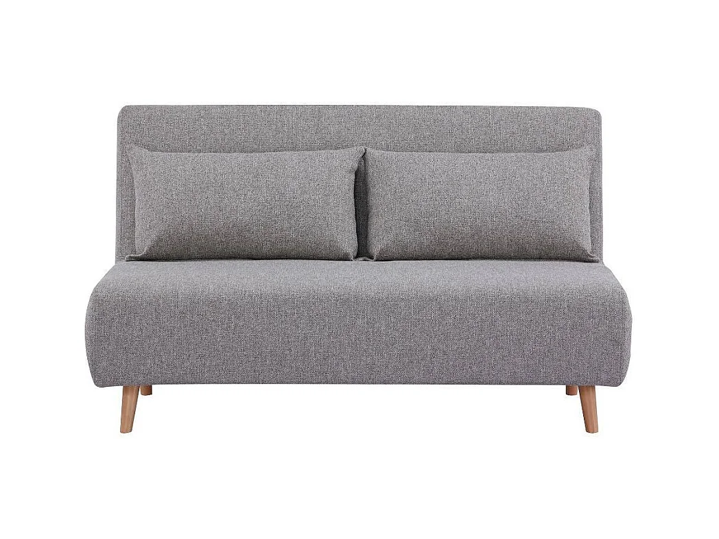 Funktionssofa Zweisitzer Sofa aus Webstoff mit Fußgestell aus Holz