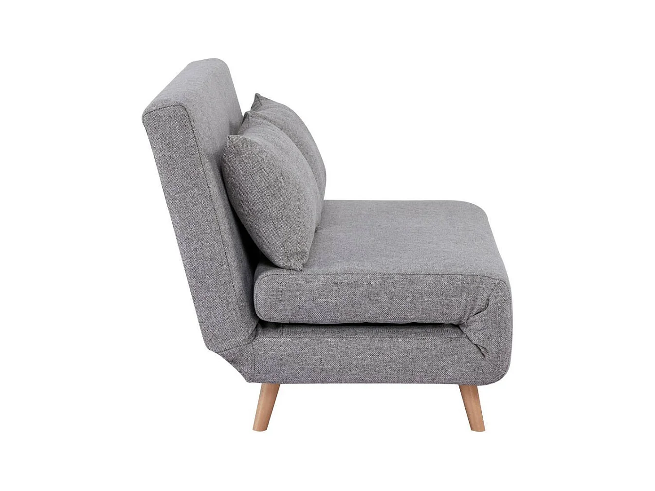 Funktionssofa Zweisitzer Sofa aus Webstoff mit Fußgestell aus Holz