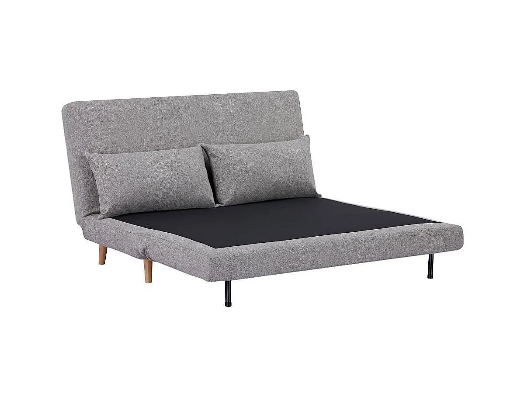 Funktionssofa Zweisitzer Sofa aus Webstoff mit Fußgestell aus Holz
