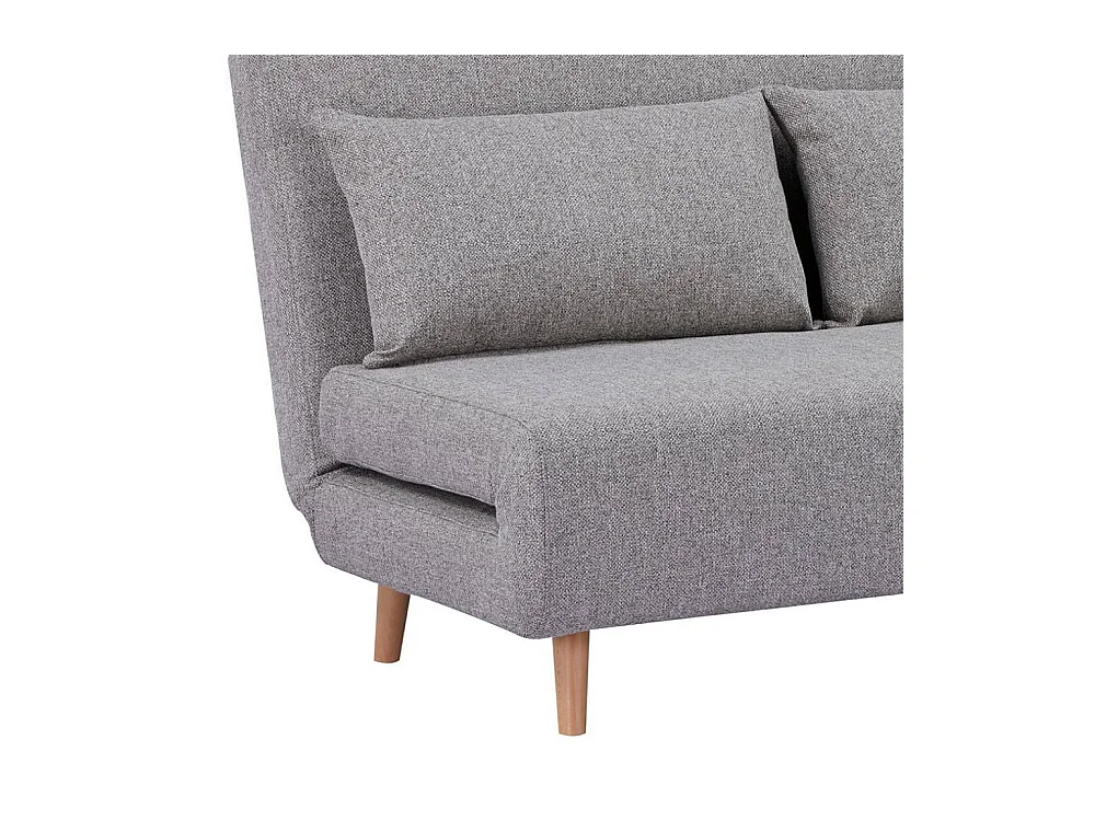 Funktionssofa Zweisitzer Sofa aus Webstoff mit Fußgestell aus Holz