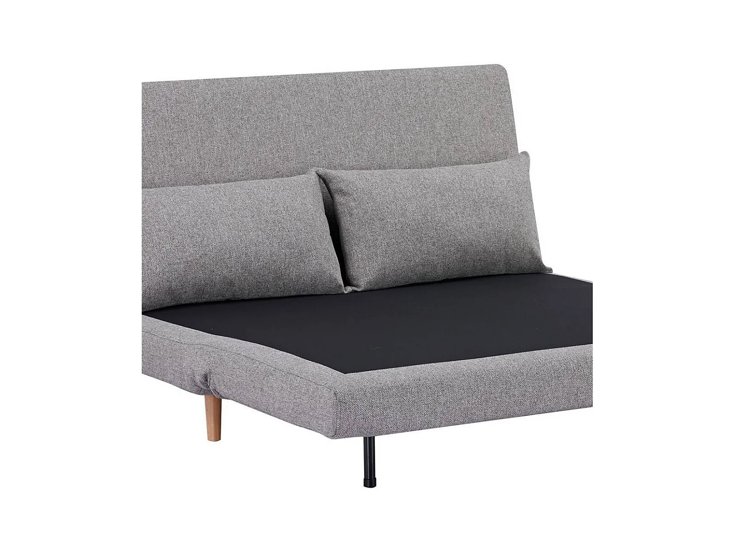 Funktionssofa Zweisitzer Sofa aus Webstoff mit Fußgestell aus Holz