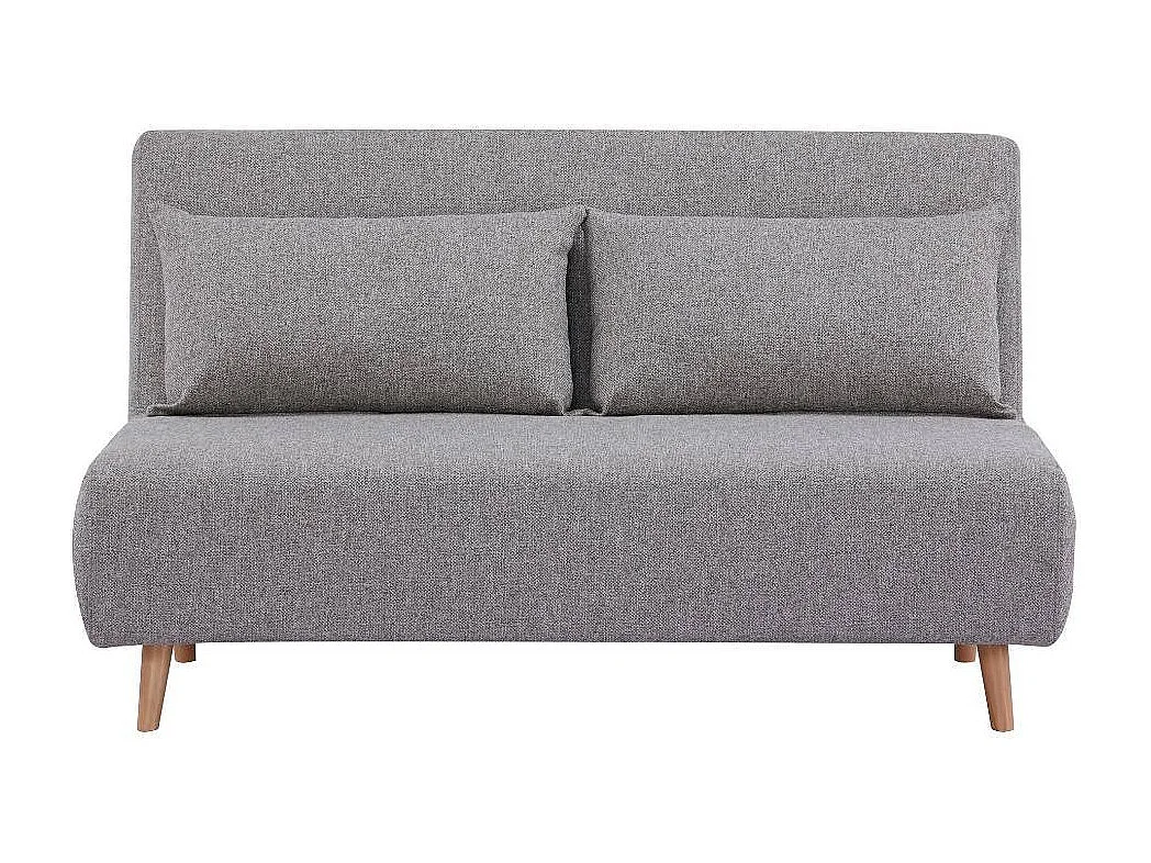 Funktionssofa Zweisitzer Sofa aus Webstoff mit Fußgestell aus Holz