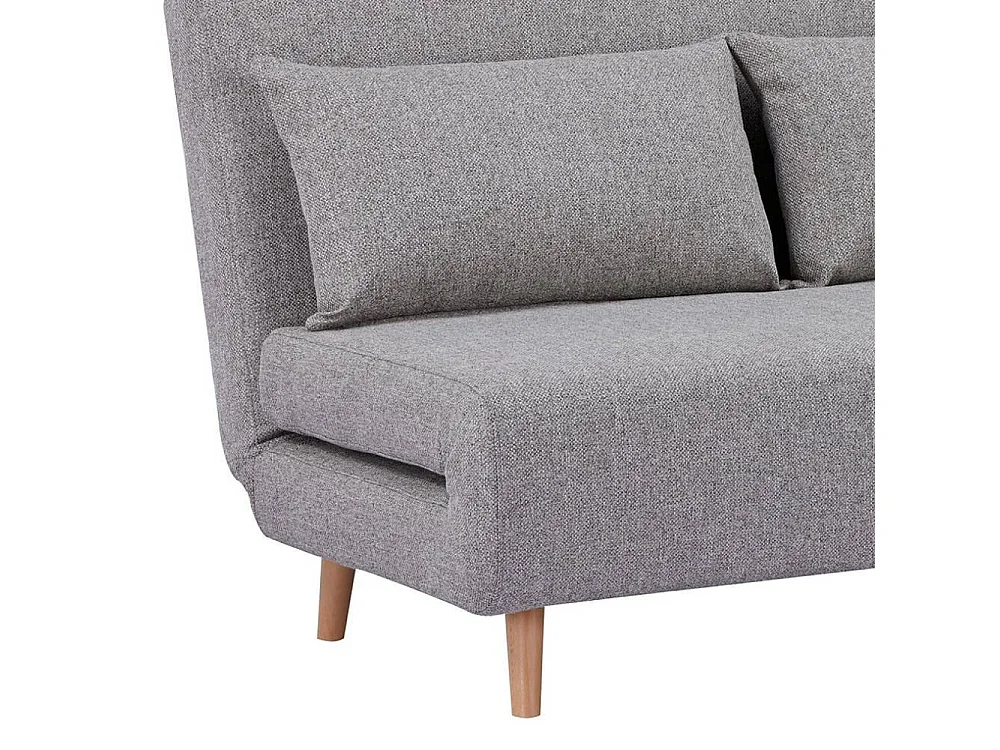 Funktionssofa Zweisitzer Sofa aus Webstoff mit Fußgestell aus Holz