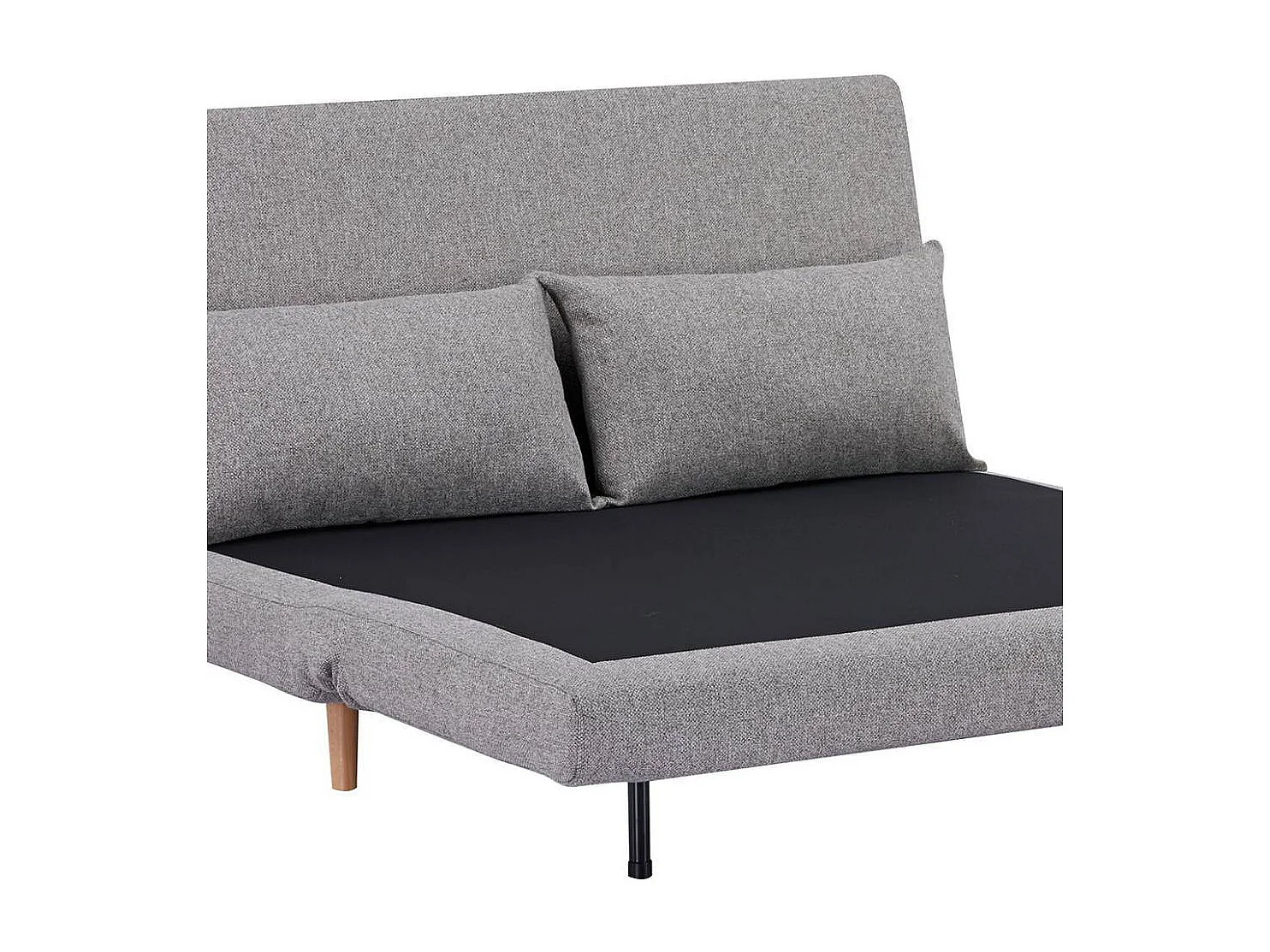 Funktionssofa Zweisitzer Sofa aus Webstoff mit Fußgestell aus Holz