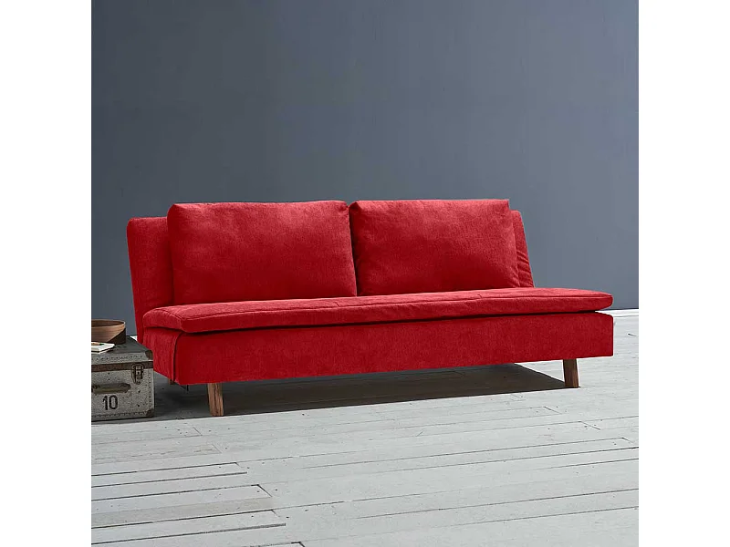Schlafcouch rot in modernem Design Made in Germany