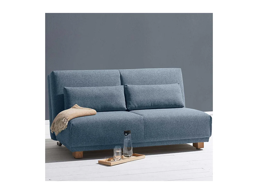 Klappcouch in Blau Stoff Made in Germany
