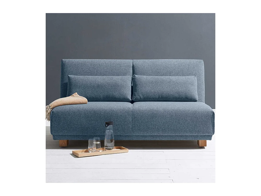 Klappcouch in Blau Stoff Made in Germany