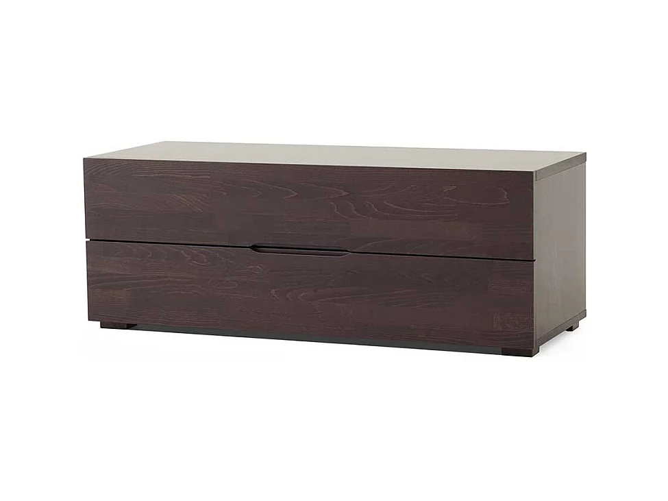 Schubladen Lowboard in Wengefarben Buche Massivholz
