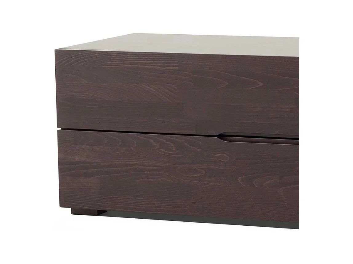 Schubladen Lowboard in Wengefarben Buche Massivholz