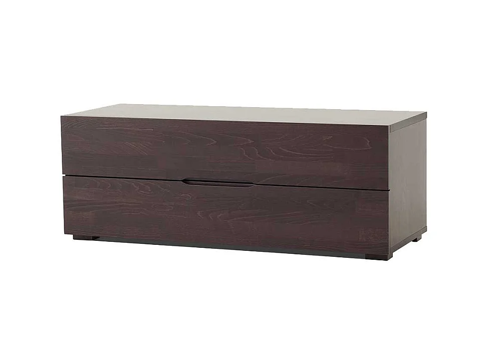 Schubladen Lowboard in Wengefarben Buche Massivholz