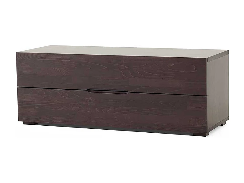 Schubladen Lowboard in Wengefarben Buche Massivholz