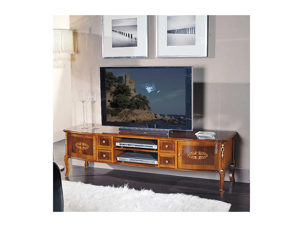 Barock Lowboard Nussbaum furniert 170 cm