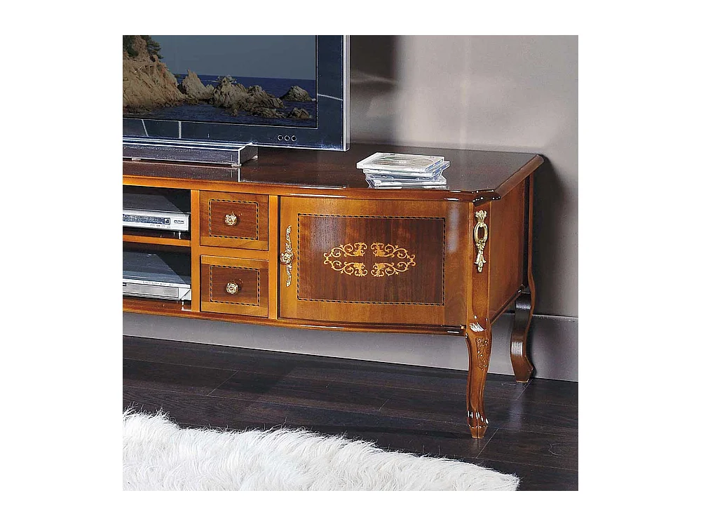 Barock Lowboard Nussbaum furniert 170 cm