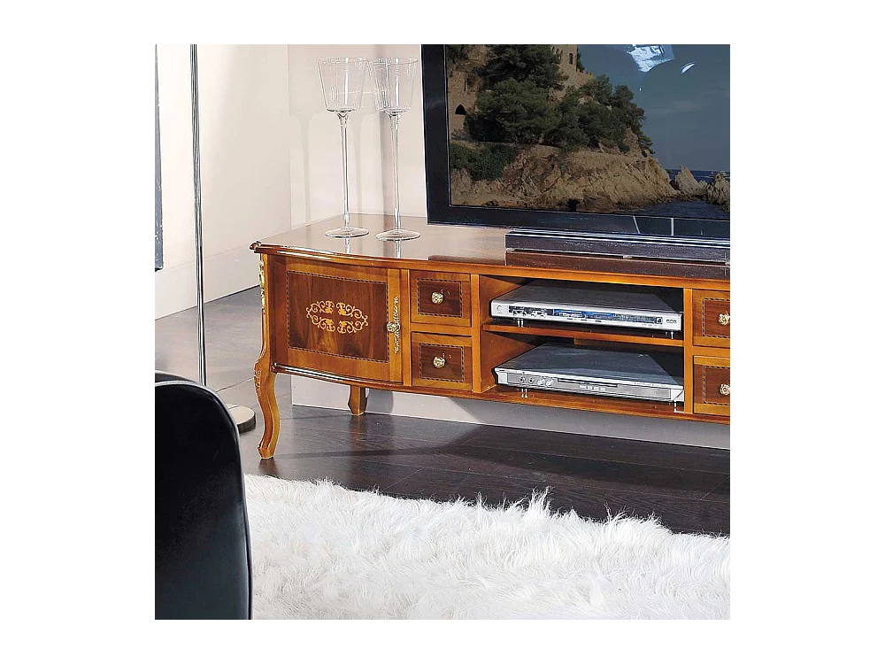 Barock Lowboard Nussbaum furniert 170 cm