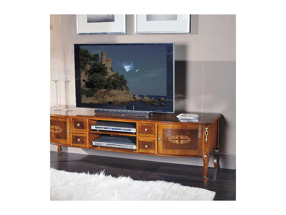 Barock Lowboard Nussbaum furniert 170 cm