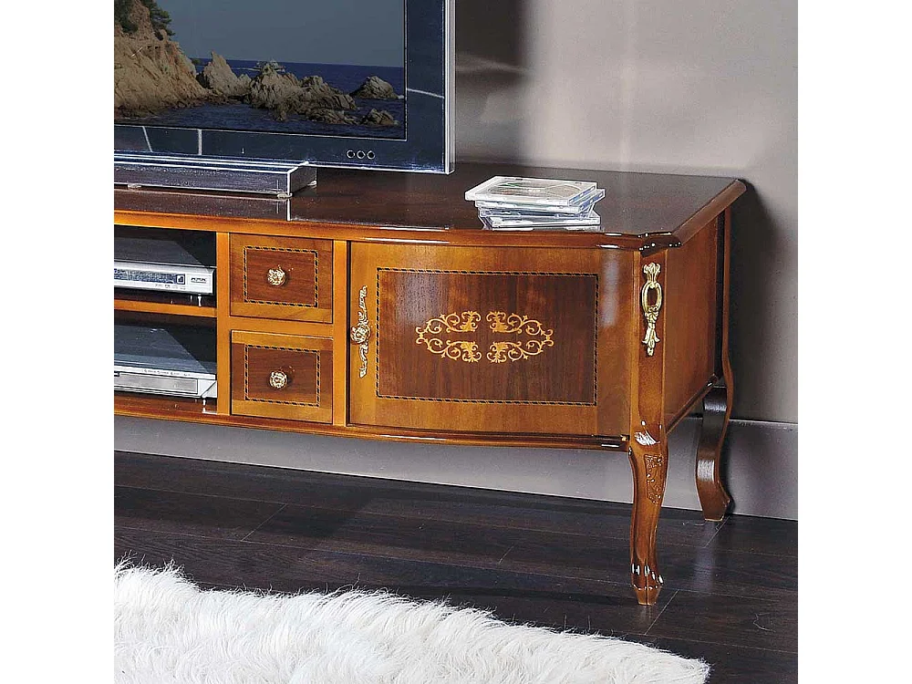 Barock Lowboard Nussbaum furniert 170 cm