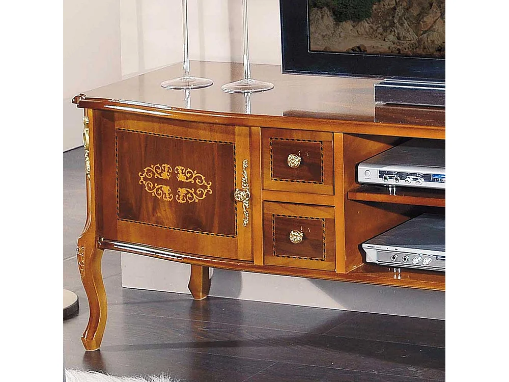 Barock Lowboard Nussbaum furniert 170 cm