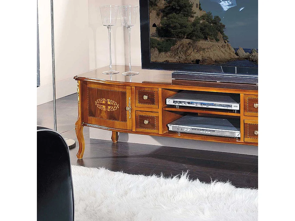 Barock Lowboard Nussbaum furniert 170 cm